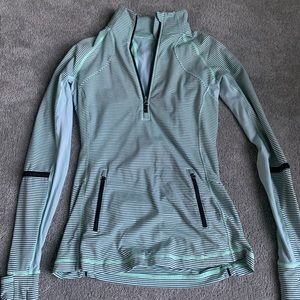 mint green lululemon 3/4 zip up